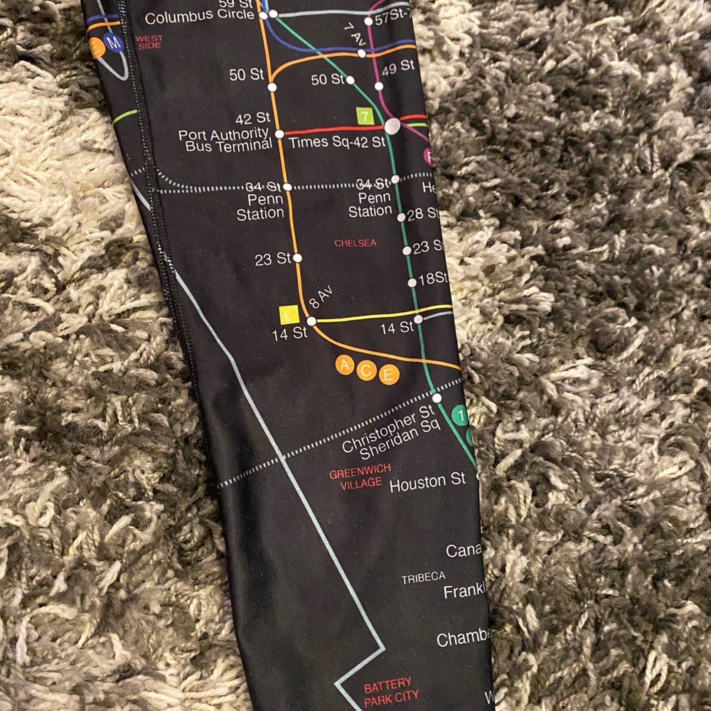 Black Road Map Zara Leggings - Picture 3 of 5